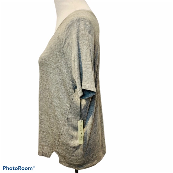 WHITE + WARREN Gray Heather Easy Crew Neck Top - Picture 2 of 6